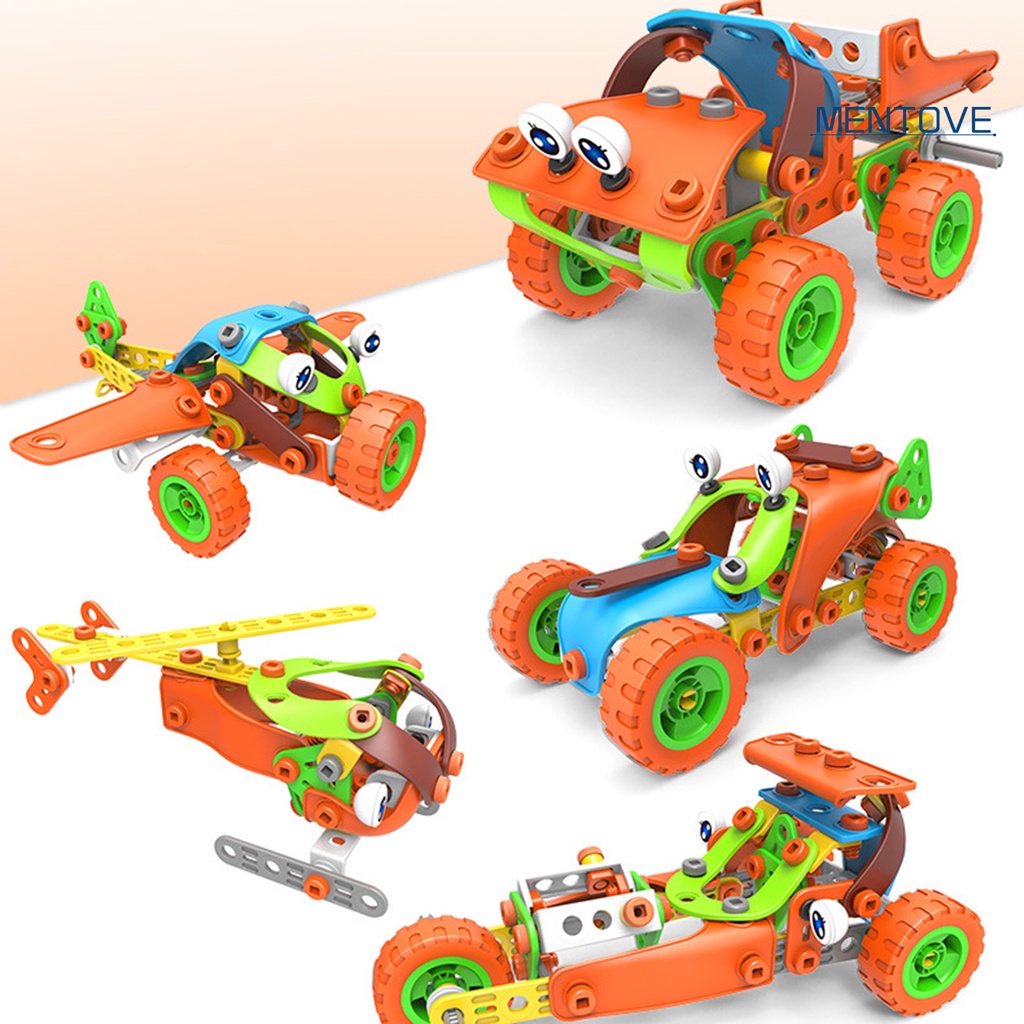 Đồ chơi trẻ em Lắp Ráp Xe 136 Mảnh Bằng Nhựa Đa Năng Cho Bé