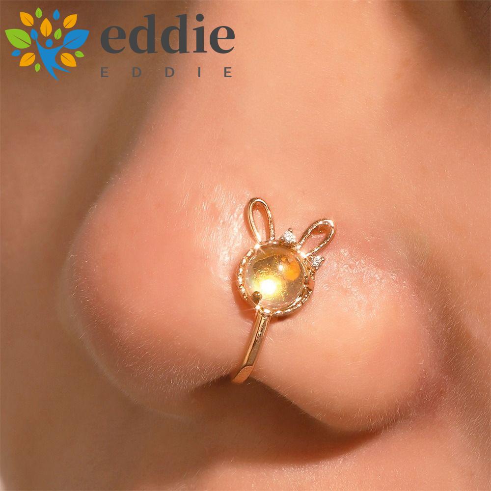 Kẹp Mũi Không Đục Lỗ 26EDIE|Khuyên Mũi Y2K Đính Đá Nhân Tạo Thời Trang Dành Cho Nữ