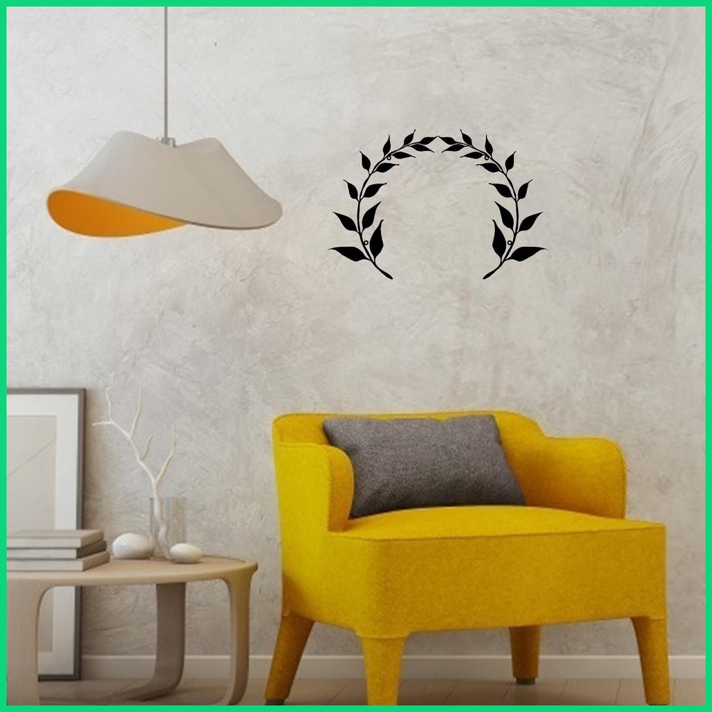 Set 2 Phụ Kiện Treo Tường Trang Trí Hình Lá Cây Màu Đen Bằng Sắt