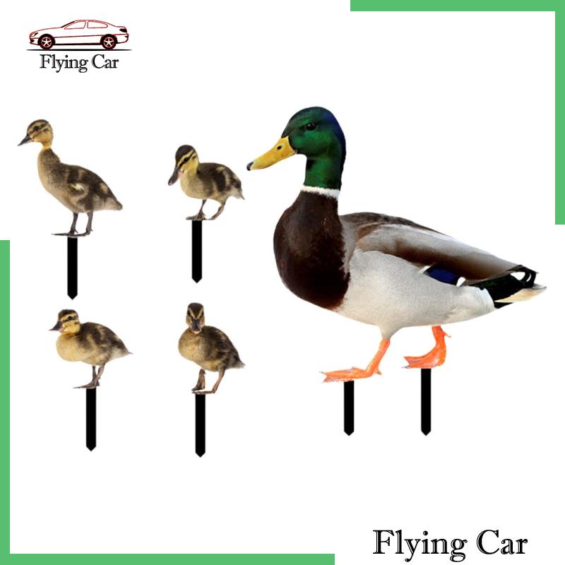 Set 2 Bức Tượng Vịt Phẳng Điêu Khắc Trang Trí Lễ Phục Sinh