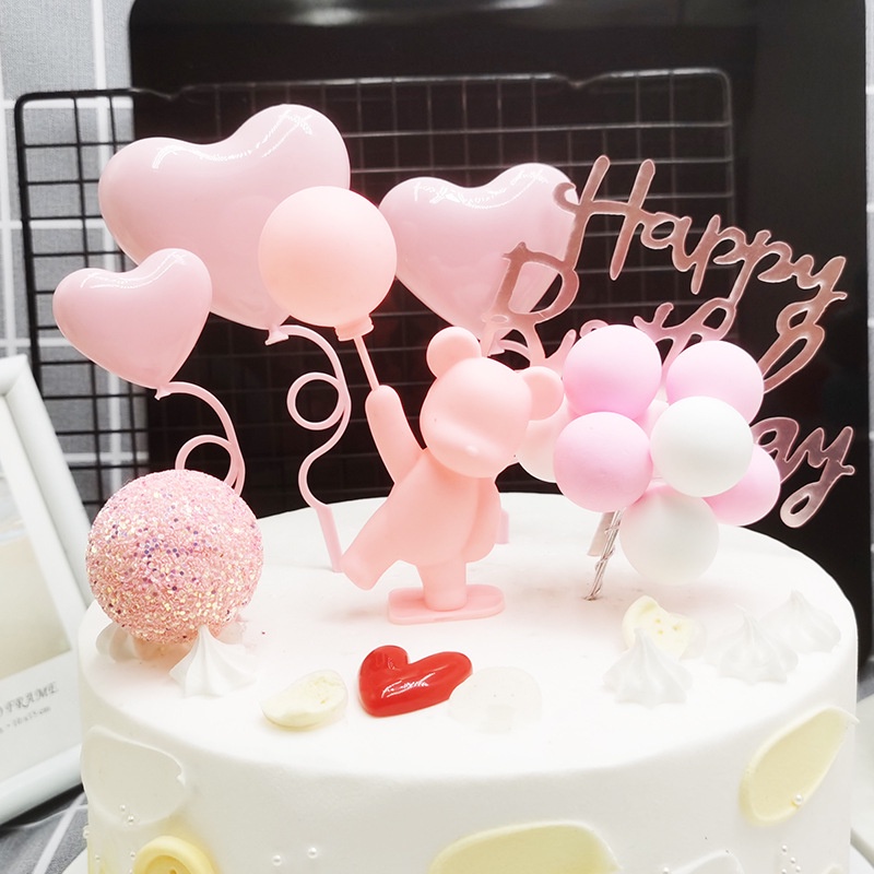 Phụ Kiện Trang Trí Bánh Kem Hình Trái Tim Đơn Giản Thời Trang