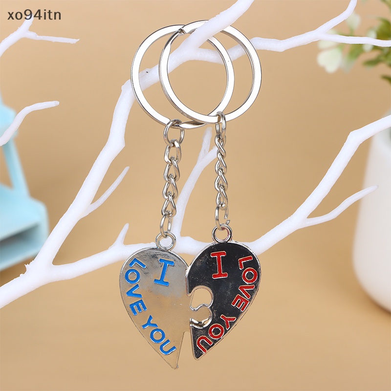 1 Cặp Móc Khóa Hợp Kim Kẽm Mạ Bạc Hình Trái Tim Thời Trang