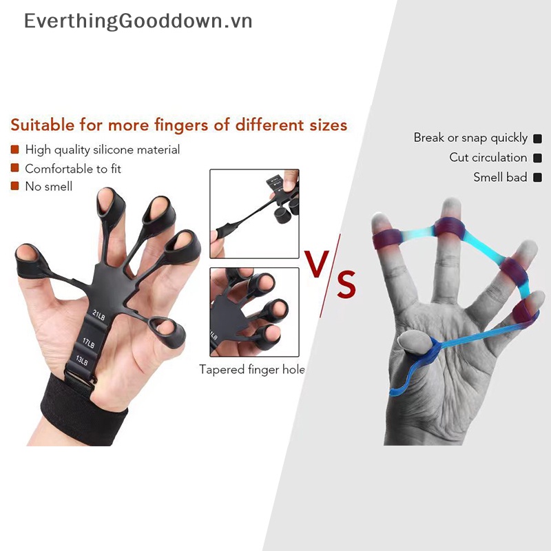 Everthinggood Dụng Cụ Silicon Đeo Ngón Tay Tập Lực Nắm Chắc Chắn