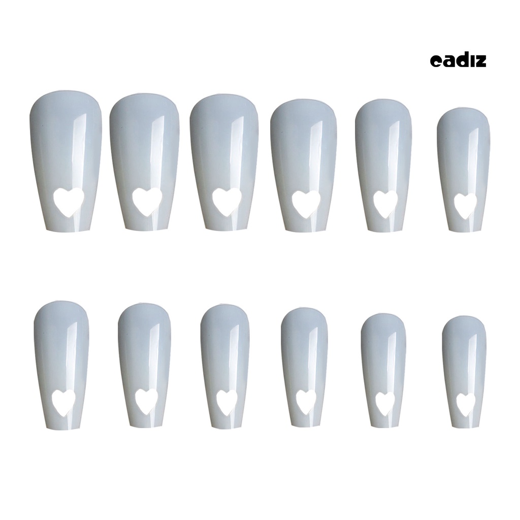 Túi 504 Móng Tay Giả Độ Bóng Cao Họa Tiết Trái Tim Rỗng Có Thể Tháo Rời DIY