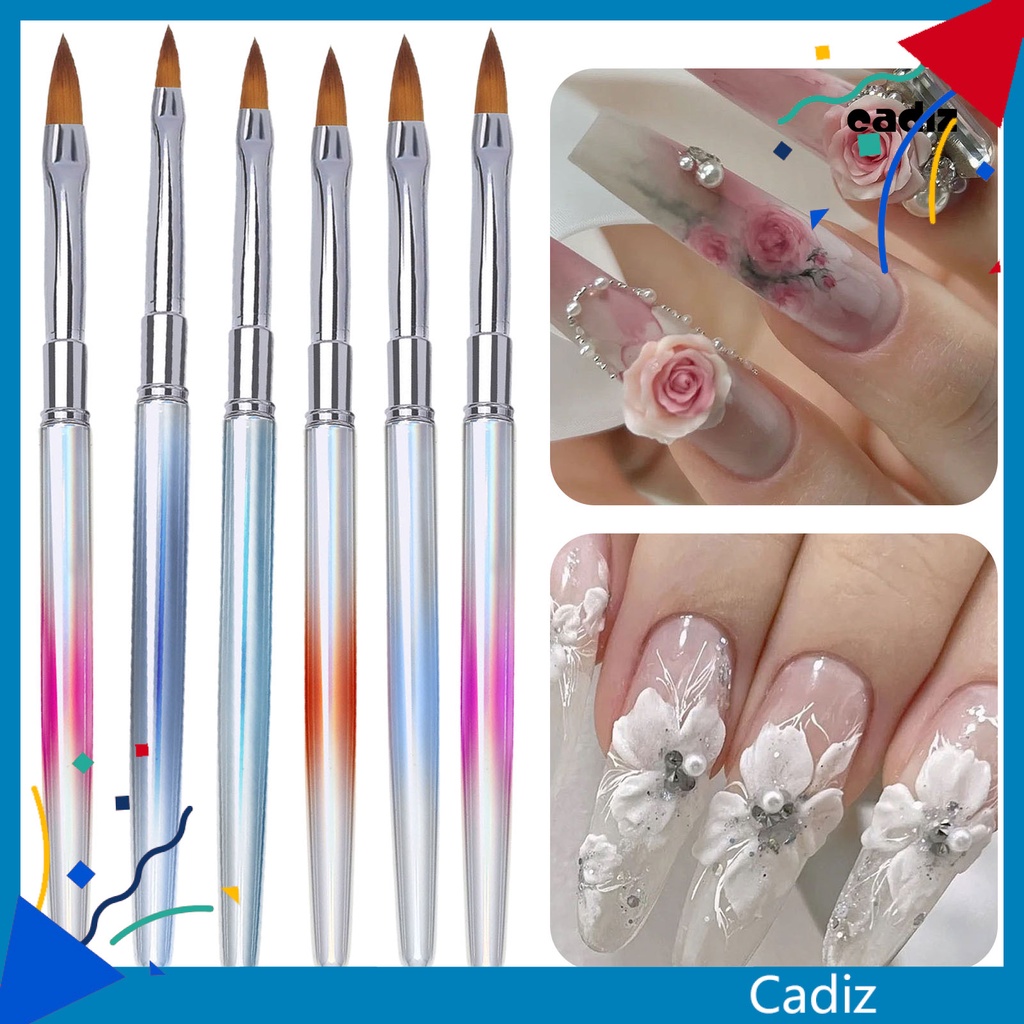 Cọ Trang Trí Móng Tay Cán Kim Loại Mềm Chống Trượt Thoải Mái Chuyên Nghiệp