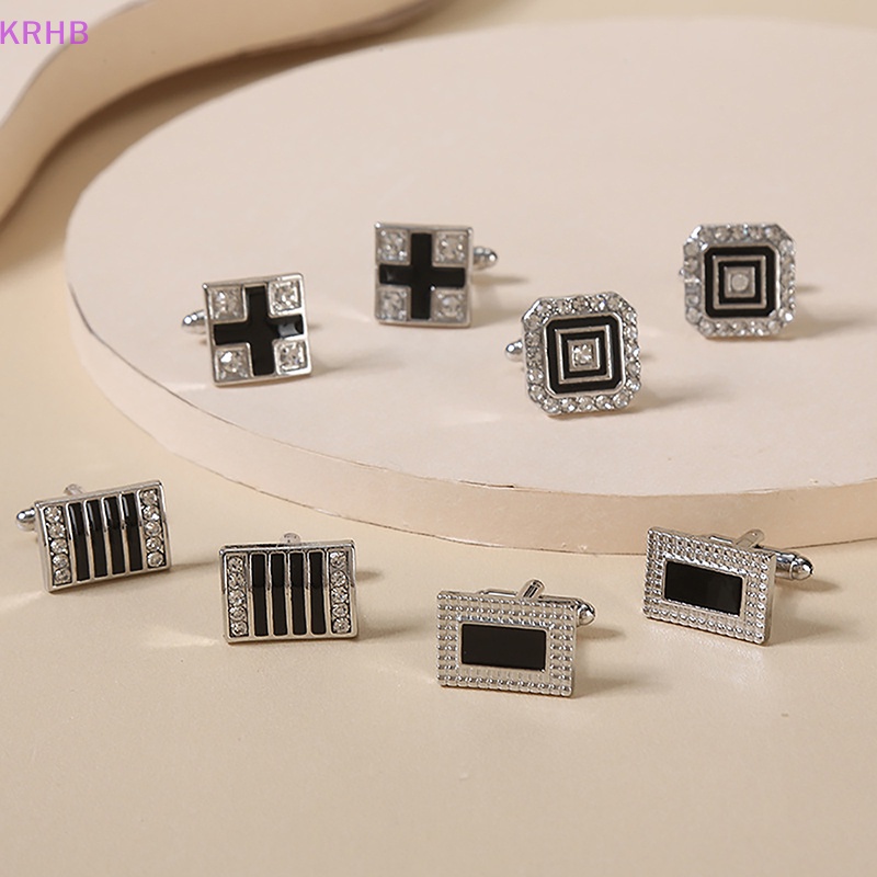Khuy Măng Sét Vuông Đính Đá Thời Trang Cho Nam Mới