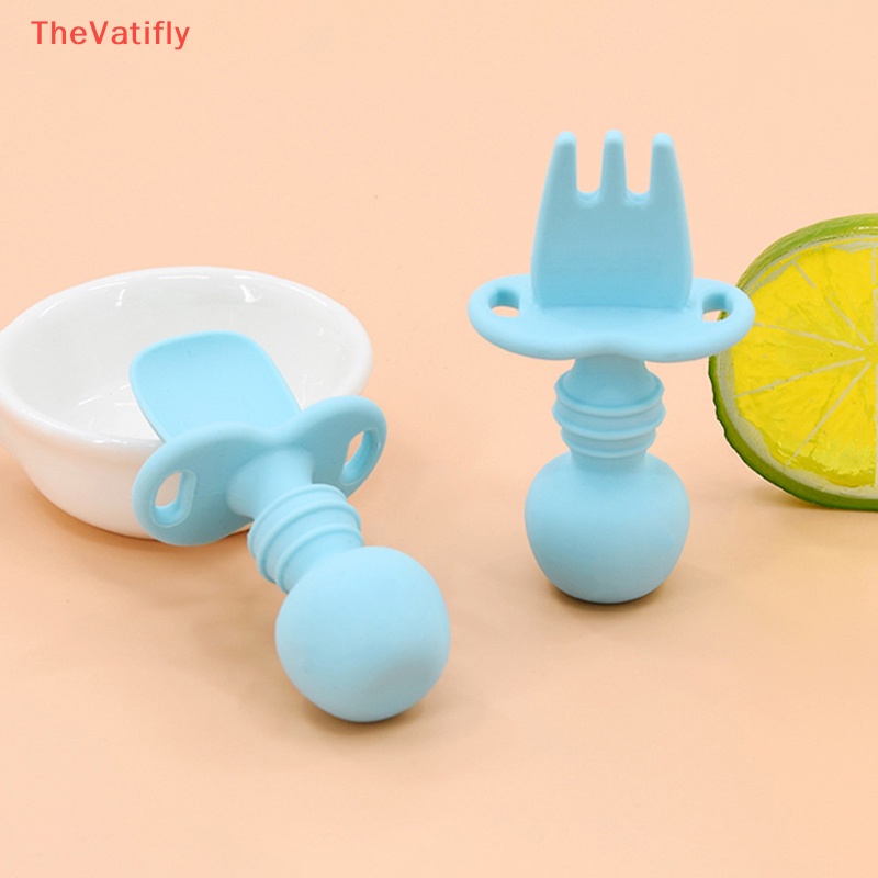 Bộ Muỗng Nĩa Bằng Silicon Mềm Dành Cho Bé Tập Ăn