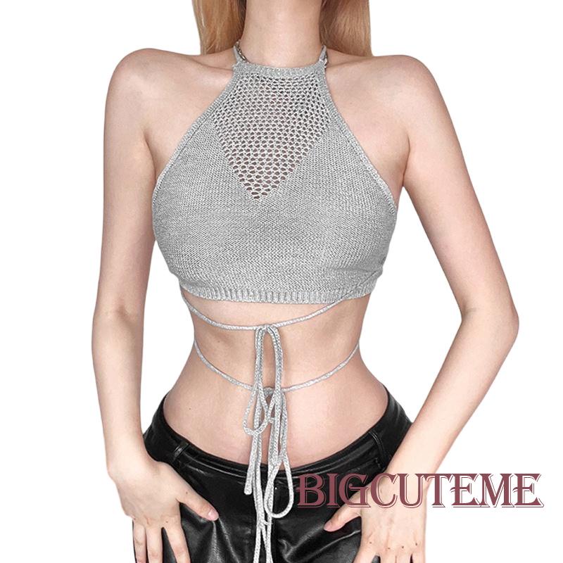 Áo Lửng Hai Dây Hở Lưng Thời Trang Mùa Hè Quyến Rũ Dành Cho Nữ