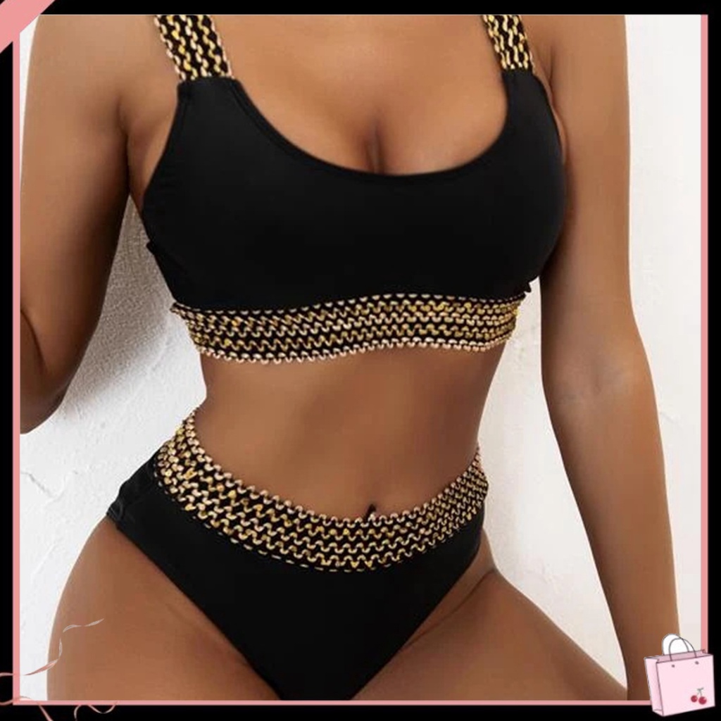 Bộ Đồ Bơi 2 Mảnh Màu Sắc Trơn Nhanh Khô Quyến Rũ Dành Cho Nữ