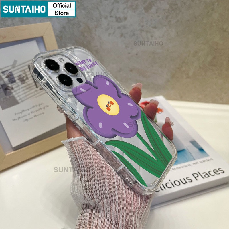 Suntaiho Ốp lưng ốp iphone Ốp Điện Thoại TPU Mềm Họa Tiết Hoa / Mặt Cười Nhiều Màu Sắc Cho ốp iphone 14 13 12 Pro Max 11 Xr 7 8 Plus Xs X