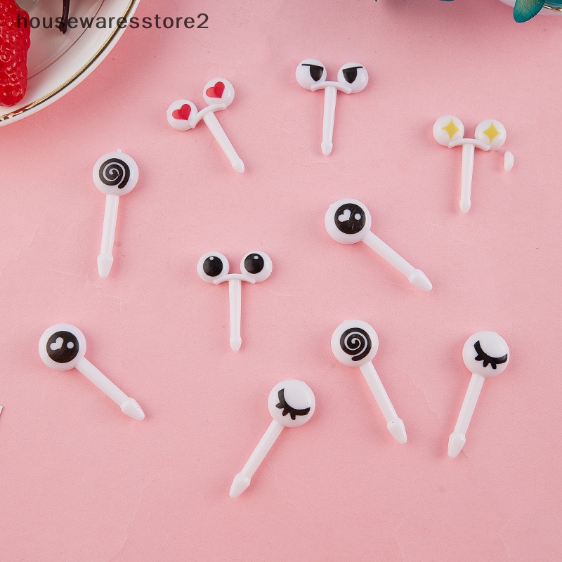 Set 2 / 10 Nĩa Ăn Trái Cây Bằng Nhựa Hình Hoạt Hình Dễ Thương