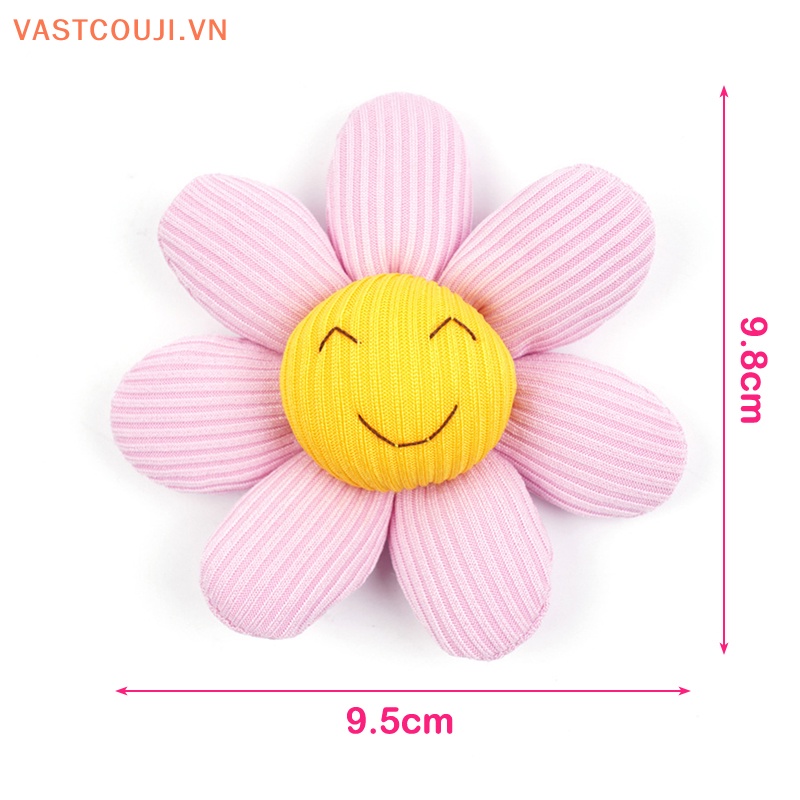 Tấm Vải Cotton Mềm Mại Họa Tiết Hoa Hướng Dương Mặt Cười Dễ Thương Dùng Trang Trí Túi Xách