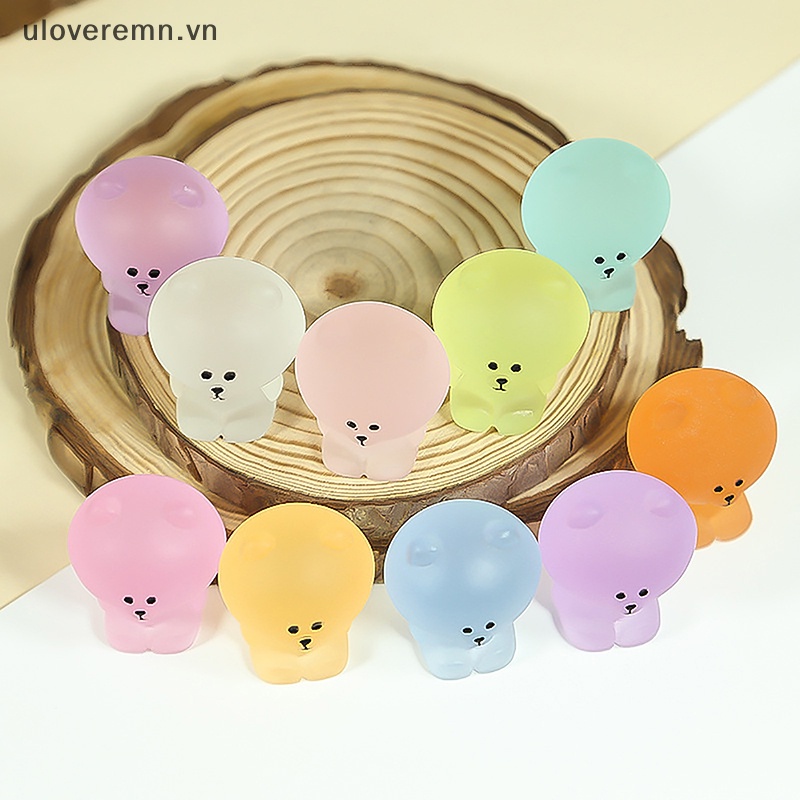 Bộ 2 Đồ trang trí Gấu Nâu Hoạt Hình Mini Màu Kẹo Dùng Trang Trí Tiểu Cảnh