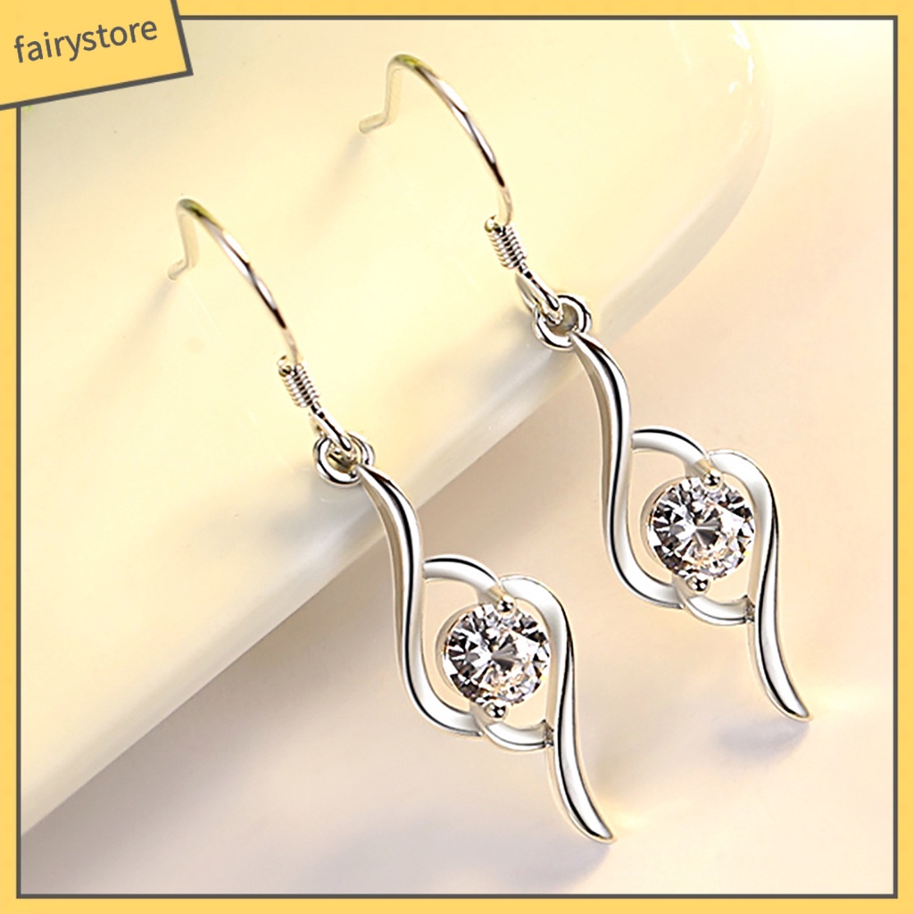 1 Đôi Bông Tai Đính Đá Lấp Lánh Chất Lượng Cao Dành Cho Nữ