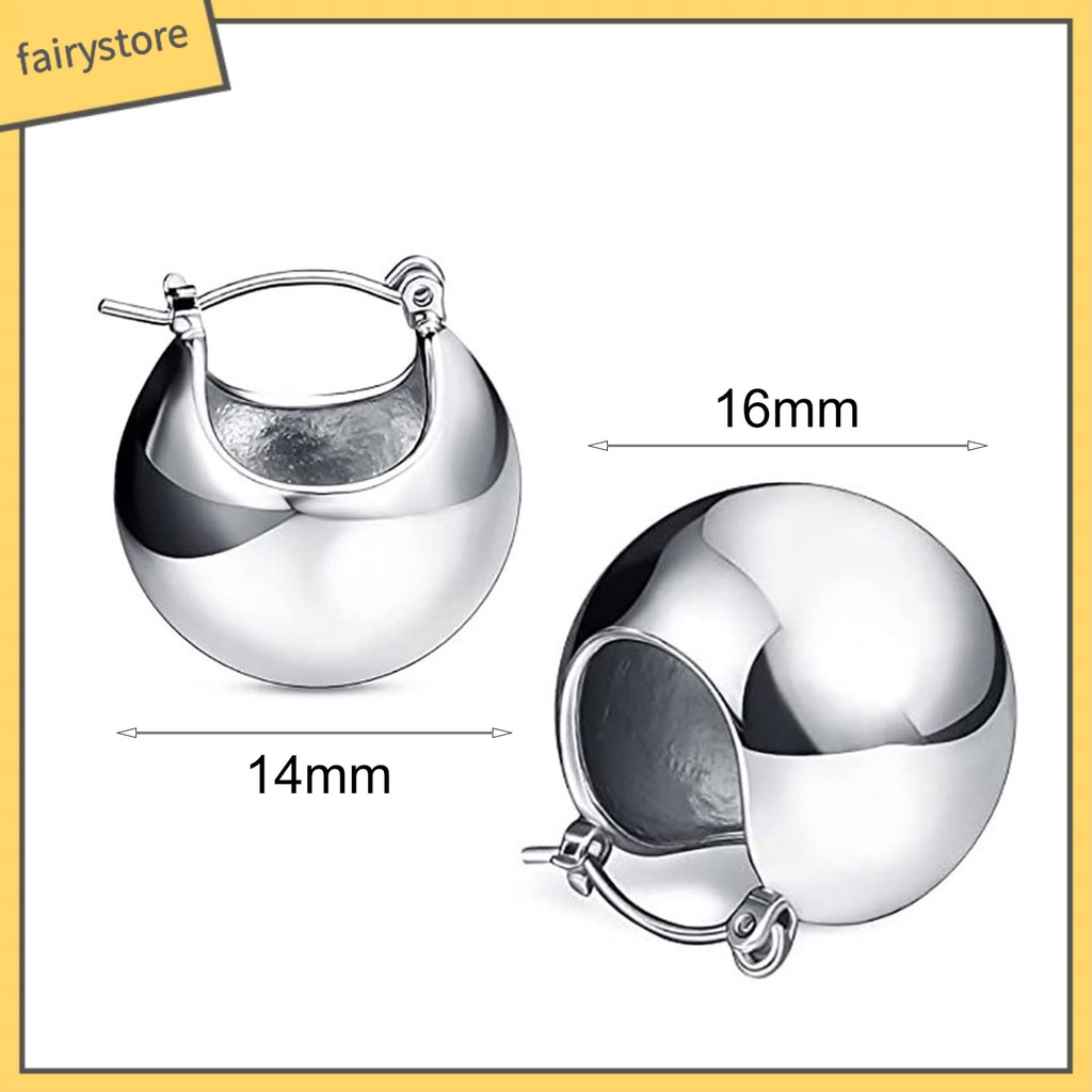 1 Đôi Bông Tai Hình Tròn Phong Cách Punk Tinh Tế Dành Cho Nữ