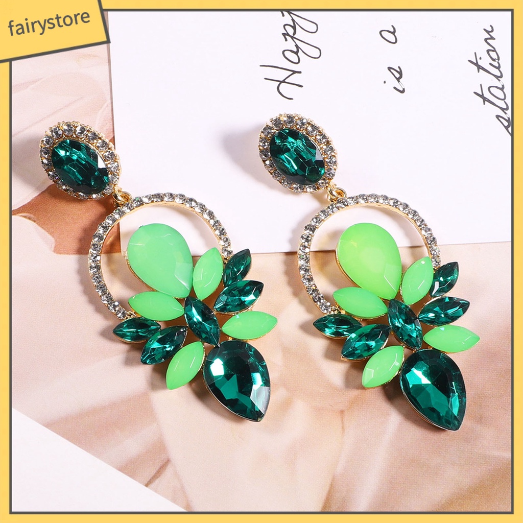 1 Đôi Bông Tai Hình Giọt Nước Đính Đá Lấp Lánh Dành Cho Nữ