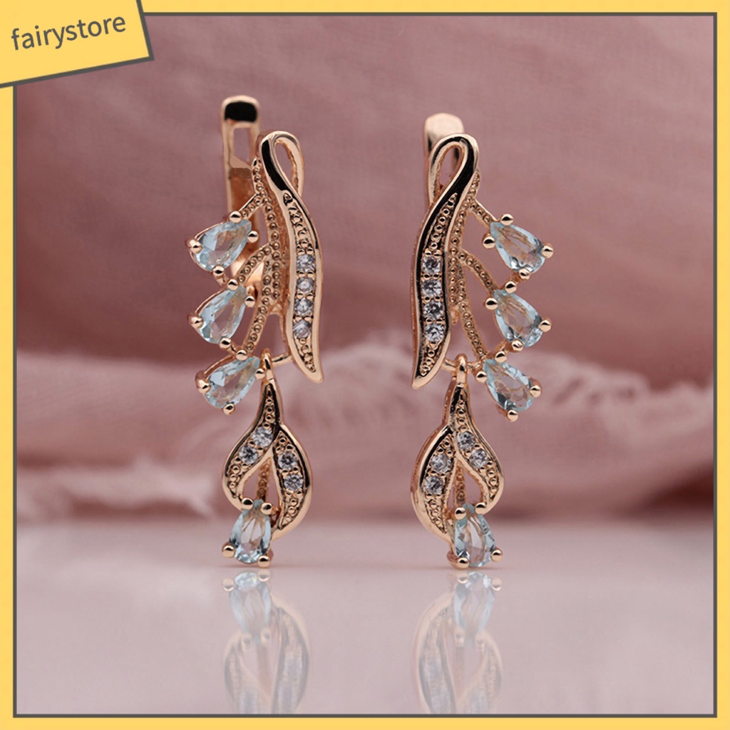 [FRO] Bông Tai Dài Đính Kim Cương Giả Bằng Đồng Trang Trí Hàng Ngày Cuộc Sống Hàng Ngày