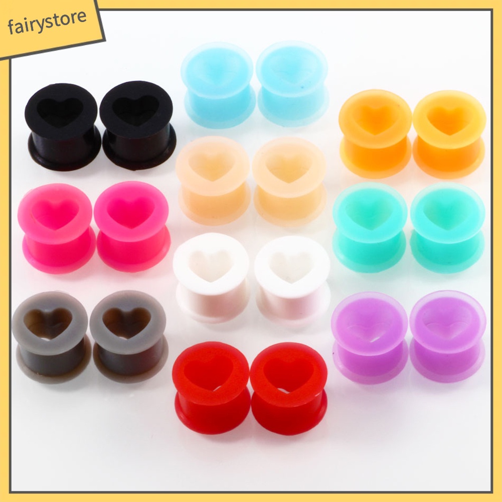 1 Khuyên Nong Tai Silicone Hình Trái Tim Unisex