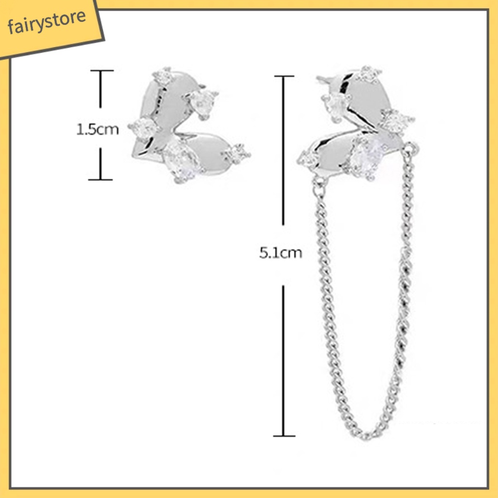 1 Đôi Khuyên Tai Hình Trái Tim Lấp Lánh Phong Cách Hàn Quốc