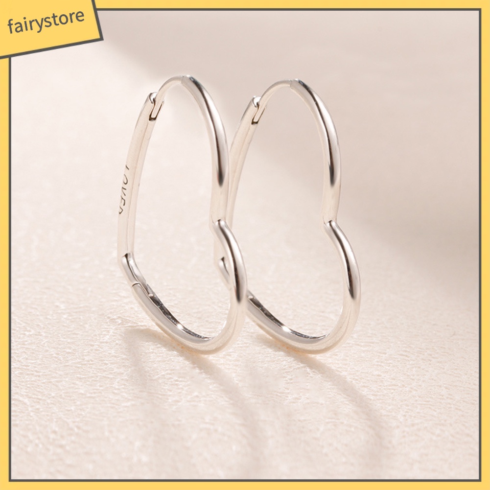 Bông Tai Kim Loại Hình Trái Tim Đơn Giản Thời Trang Dành Cho Nữ