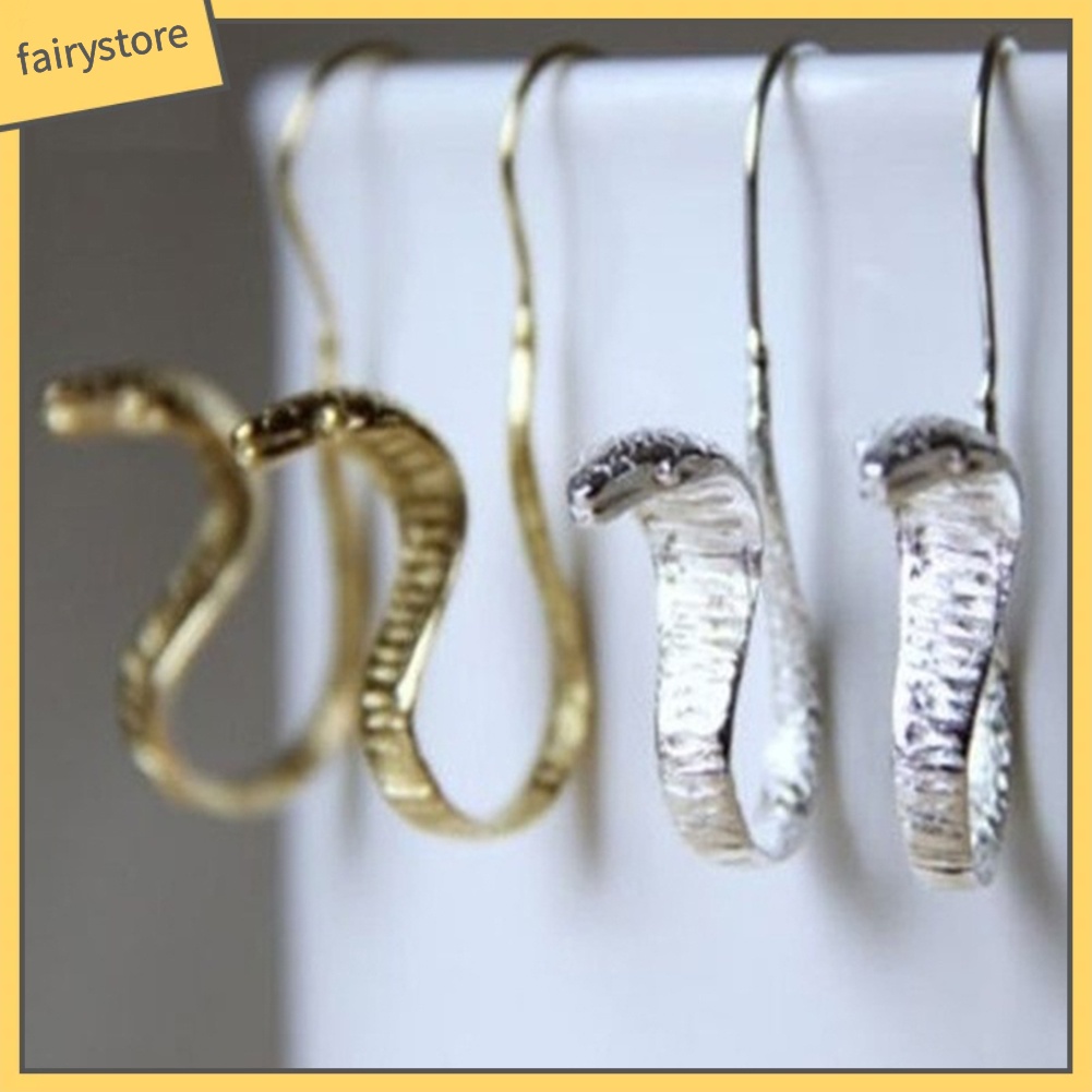 Khuyên Tai Móc Lủng Lẳng Mặt Hình Rắn Cobra Chạm Khắc Cổ Điển Cho Nữ [FRO]