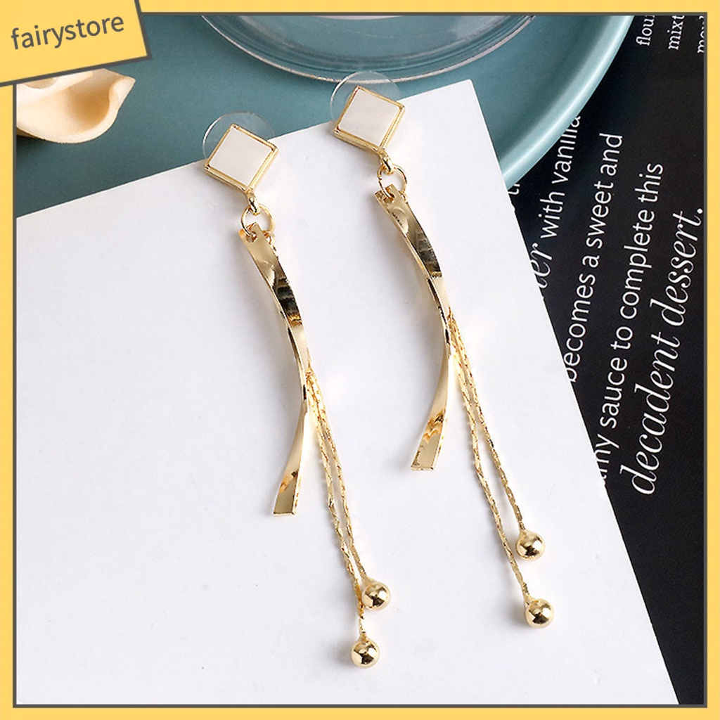 1 Đôi Bông Tai Dáng Dài Đính Đá Lấp Lánh Thời Trang Cao Cấp Cho Nữ