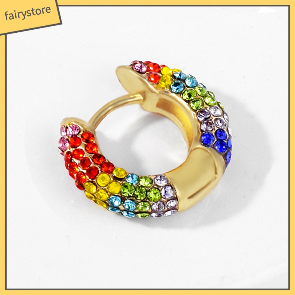 1 Bông Tai Đính Đá Nhiều Màu Thời Trang Dành Cho Nữ