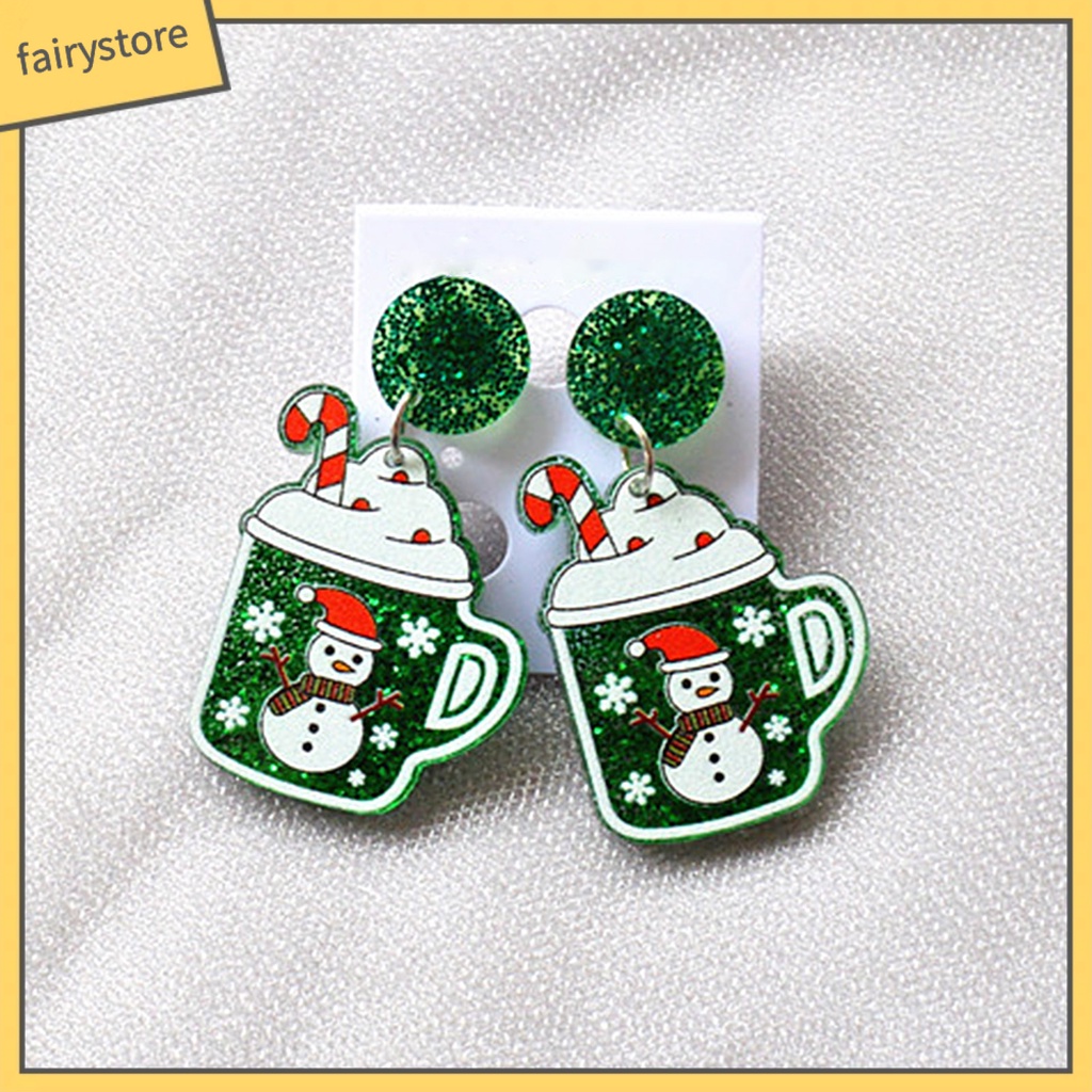 1 Cặp Bông Tai Họa Tiết Giáng Sinh Lấp Lánh Dễ Phối Đồ Dành Cho Nữ