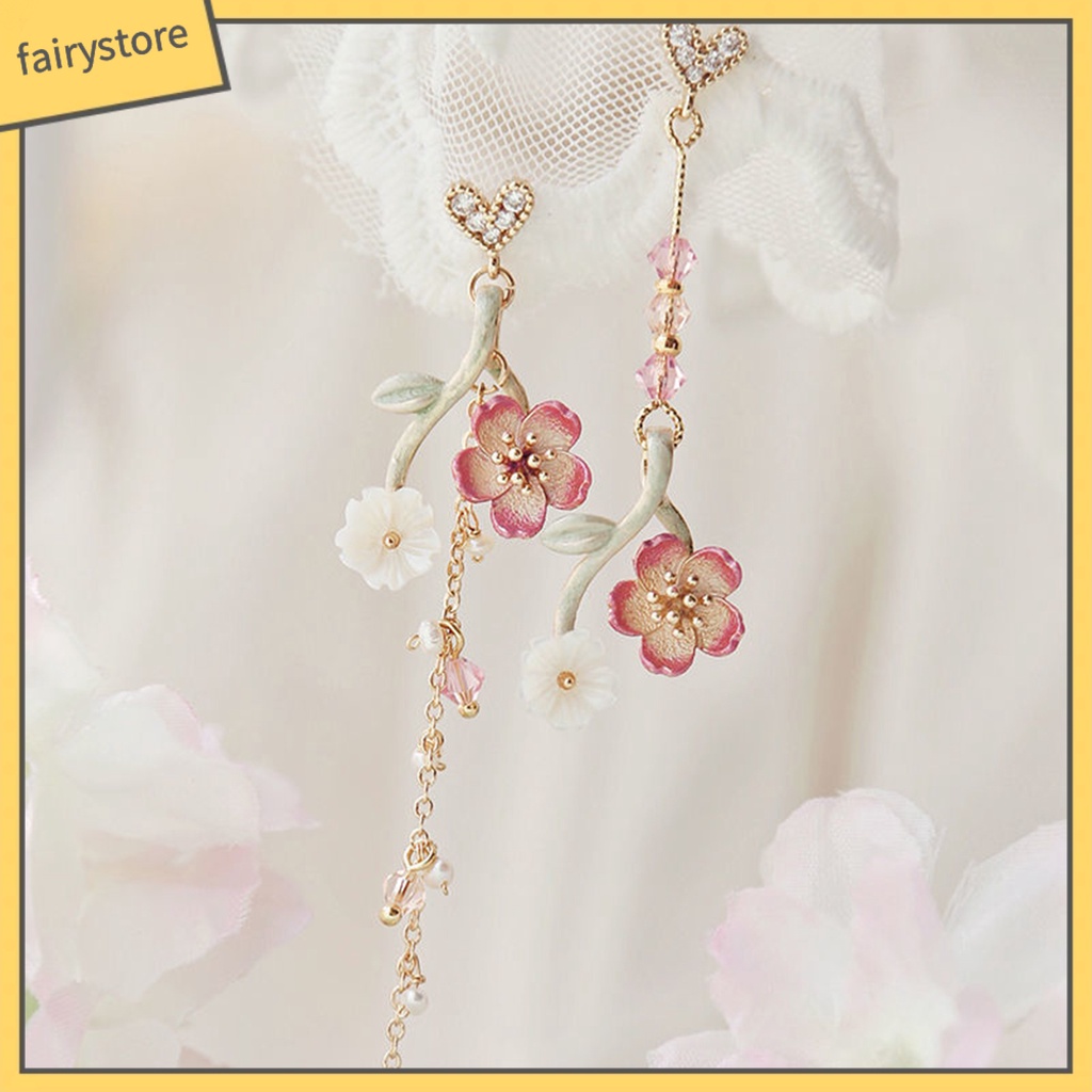 [FRO] Bông Tai Tua Rua Đính Pha Lê Giả Nhiều Màu Sắc Ngọt Ngào Thoải Mái Cho Ngày