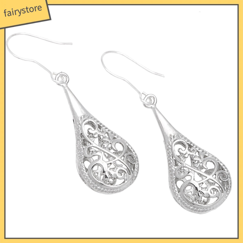 Bông Tai Hình Giọt Nước Họa Tiết Hoa / Giọt Nước Thời Trang Dự Tiệc Cho Nữ