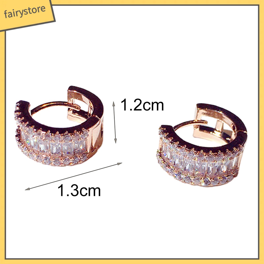 1 Đôi Khuyên Tai Tròn Đính Đá Sang Trọng