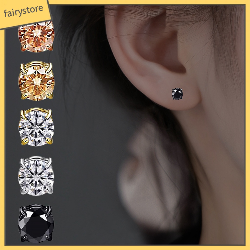 1 Khuyên Tai Dạng Kẹp Đính Đá Không Đau Thời Trang Cho Nữ