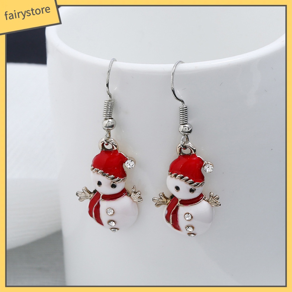 Bông Tai Dáng Dài Hình Người Tuyết Dễ Thương Cho Nữ