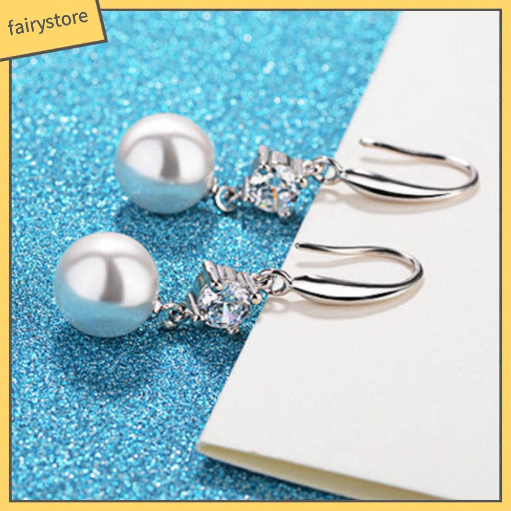 Bông Tai Đính Đá Ngọc Trai Giả Sang Trọng Dành Cho Nữ