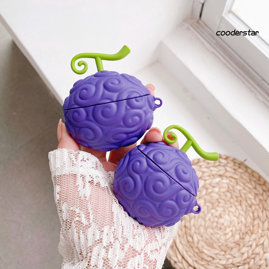 Vỏ Bảo Vệ Hộp Sạc Tai nghe không dây AirPods 1 / 2 / 3 / Pro Hình Trái Cây Ác Quỷ 3D Mềm Chống Rơi Kèm Móc Khóa