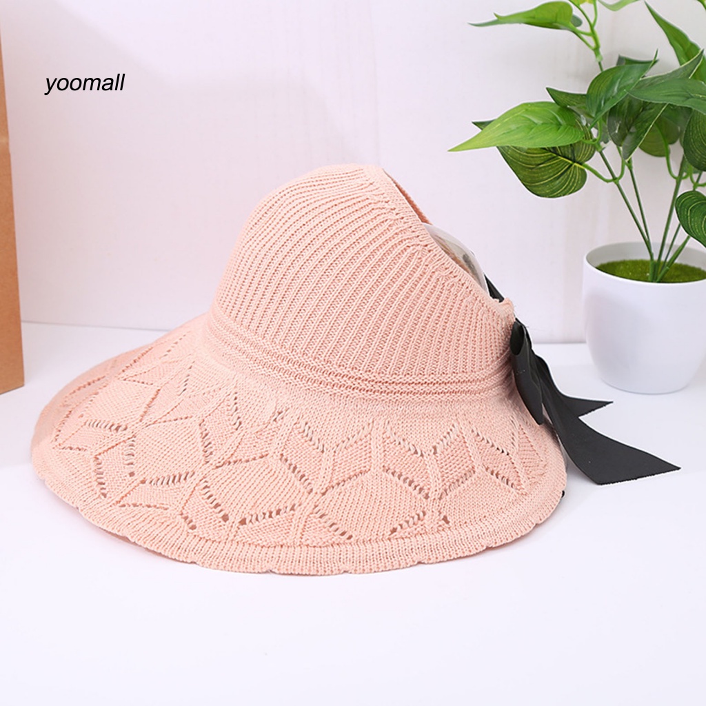 Mũ Rộng Vành Chống Nắng Phối Ruy Băng Thời Trang Đi Biển Cho Nữ