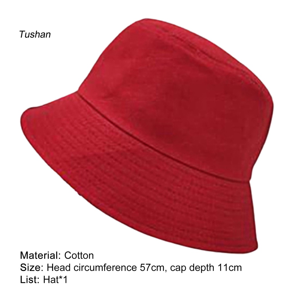 Mũ Bucket Vành Rộng Chống Tia UV Màu Trơn Thời Trang