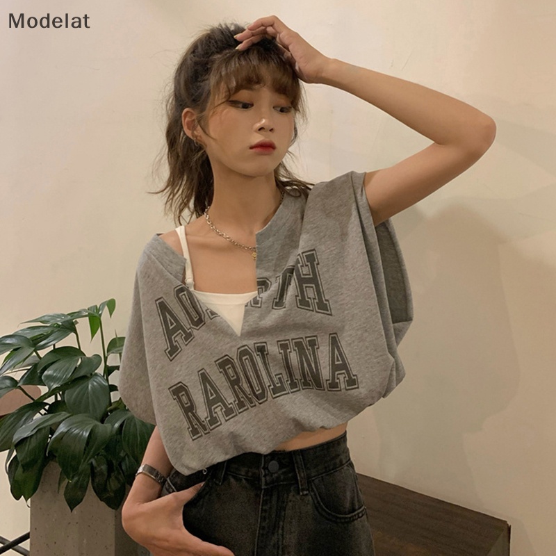 Mfc Áo Thun Không Tay Dáng Rộng In Chữ Phong Cách Hàn Quốc Cho Nữ WTD