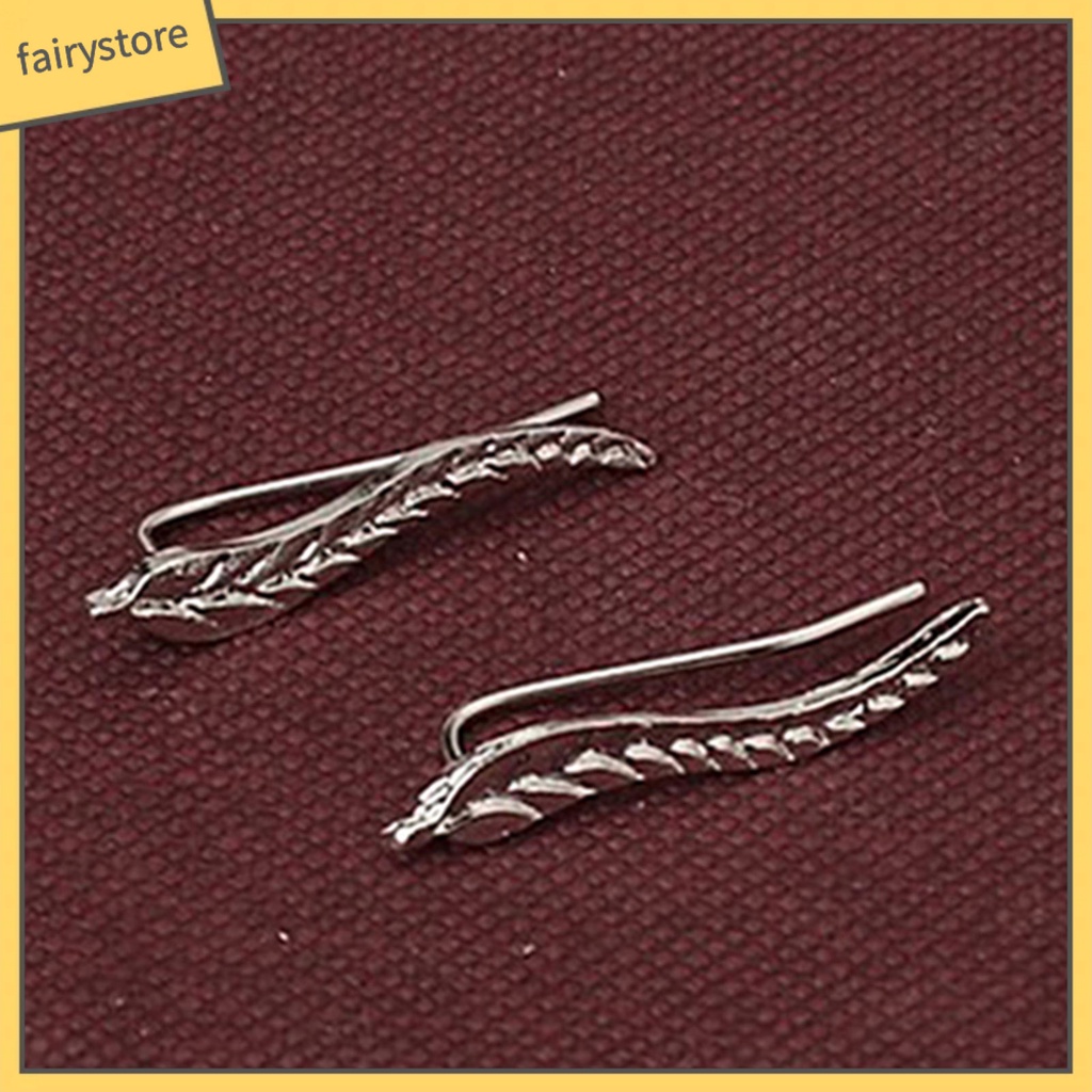 1 Đôi Bông Tai Hình Chiếc Lá Bằng Hợp Kim Thời Trang Dành Cho Nữ