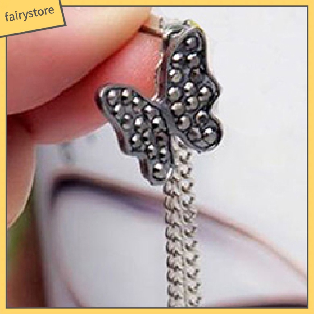 Bông Tai Dáng Dài Hình Bướm Bằng Hợp Kim Phong Cách Vintage Dành Cho Nữ