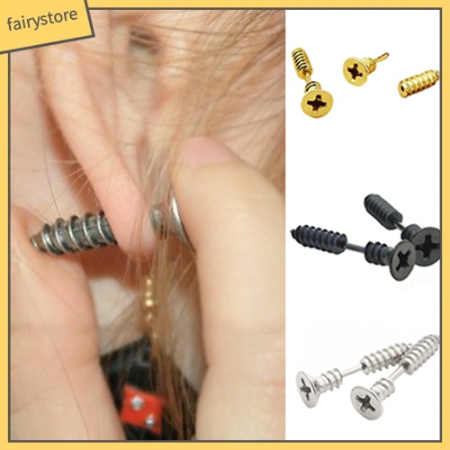 Bông Tai Đinh Tán Bằng Thép Không Gỉ Độc Đáo Phong Cách Punk Gothic