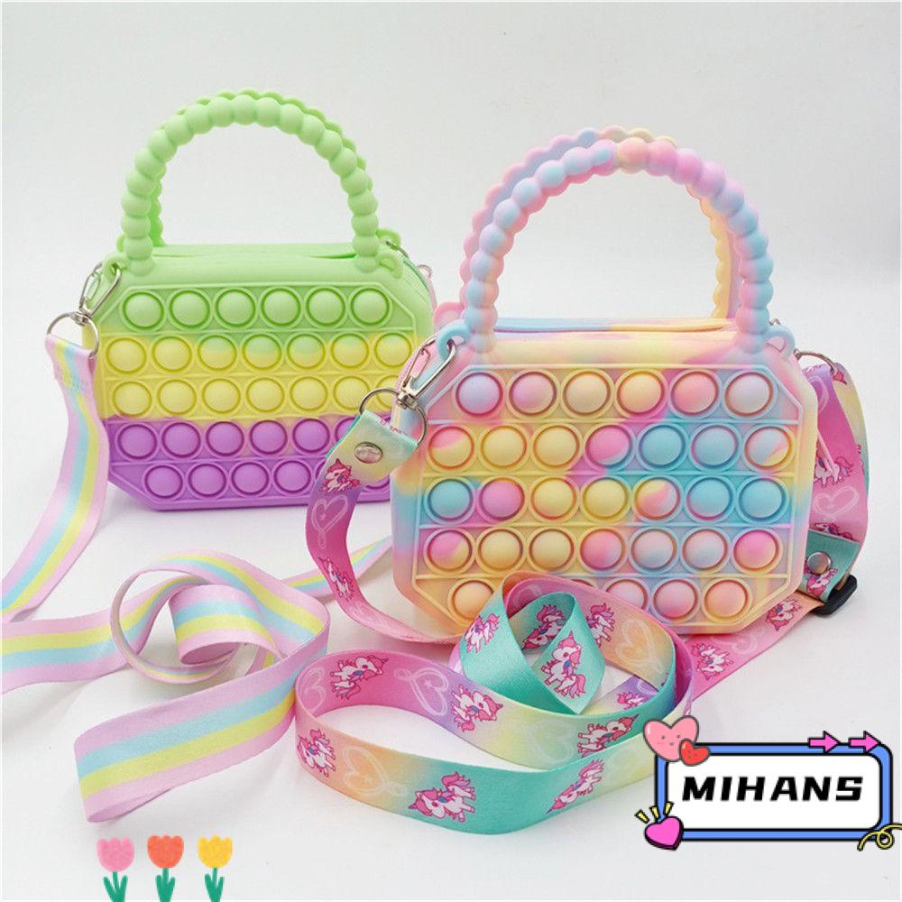 MIH Pop Túi Tote Đeo Vai Đựng Đồ Chơi Fidget Spinner Đơn Giản Dimple Bong Bóng Đẩy Túi Cảm Biến