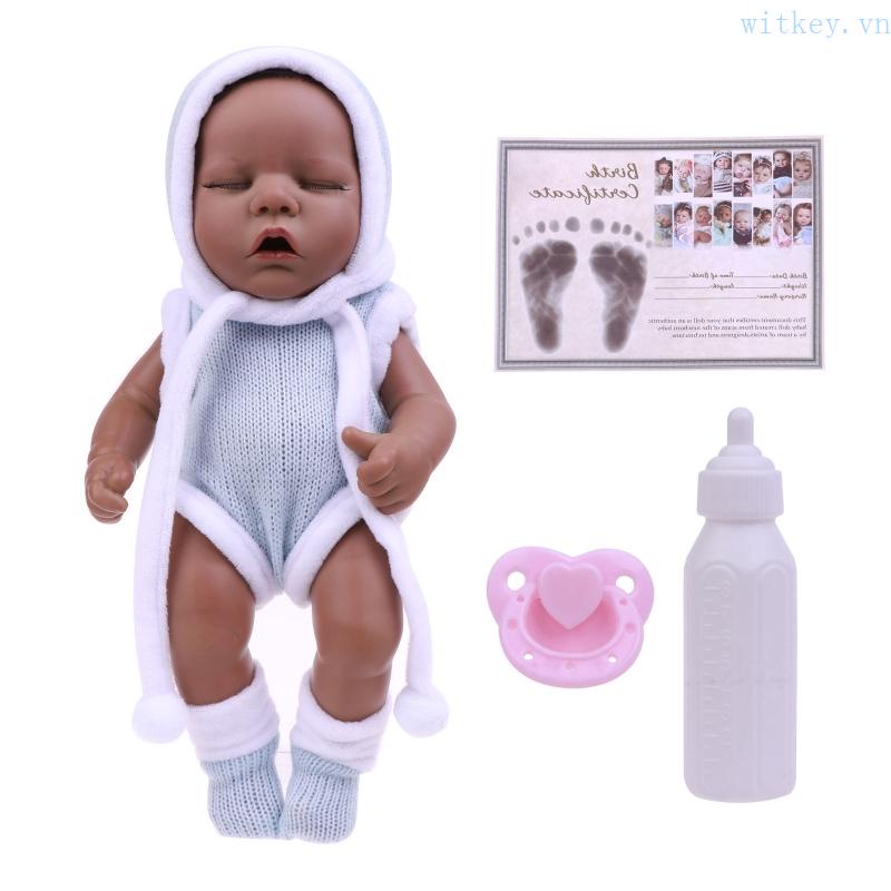 Búp Bê Vinyl Màu Đen Kèm Bình Sữa 8in Cỡ 11 8Inch Trang Trí Giường Ngủ