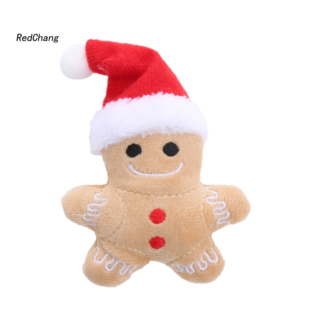 Rc ~ Đồ Chơi Thú Nhồi Bông Mềm Mại Thoải Mái Làm Sạch Răng Miệng Lâu Trôi Hình Bánh Gừng Giáng Sinh Cho Mèo Cưng