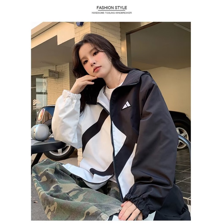 Áo Khoác Có Nón Thêu Họa Tiết Phong Cách Đường Phố Thời Trang Xuân Thu Mới Cho Nữ