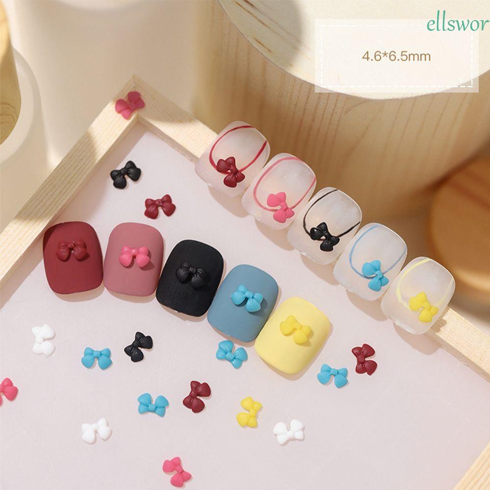 Túi 30 Phụ Kiện Trang Trí Móng Tay Nghệ Thuật Hình Nơ Gấu Màu Sắc Kẹo Ngọt