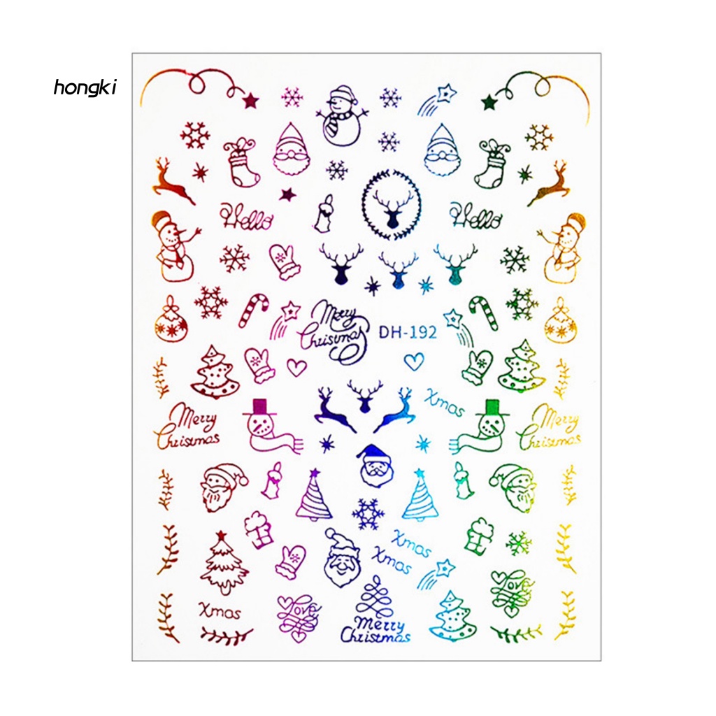 Miếng Dán Trang Trí Móng Tay Họa Tiết Giáng Sinh 3D DIY