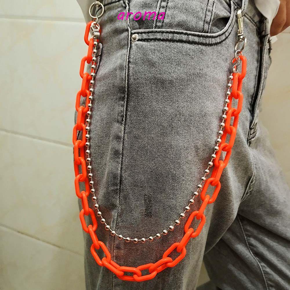 Dây Xích Bằng Nhựa Màu Huỳnh Quang Trang Trí Quần Áo Phong Cách Hip Hop Cho Nam Và Nữ