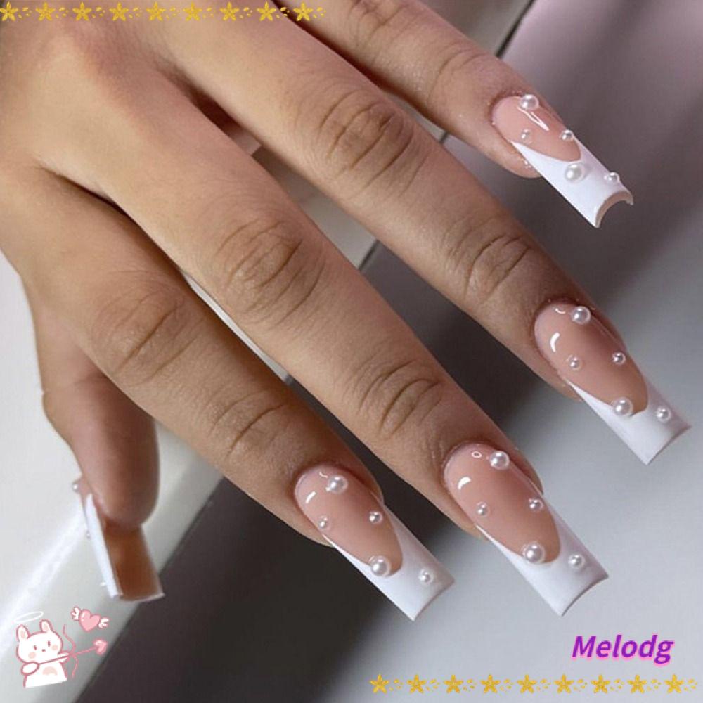 Bộ 24 Móng Tay Giả Dạng Nhấn Tiện Dụng Khung Ảnh Pháp Giả Trang Trí Nội Thất