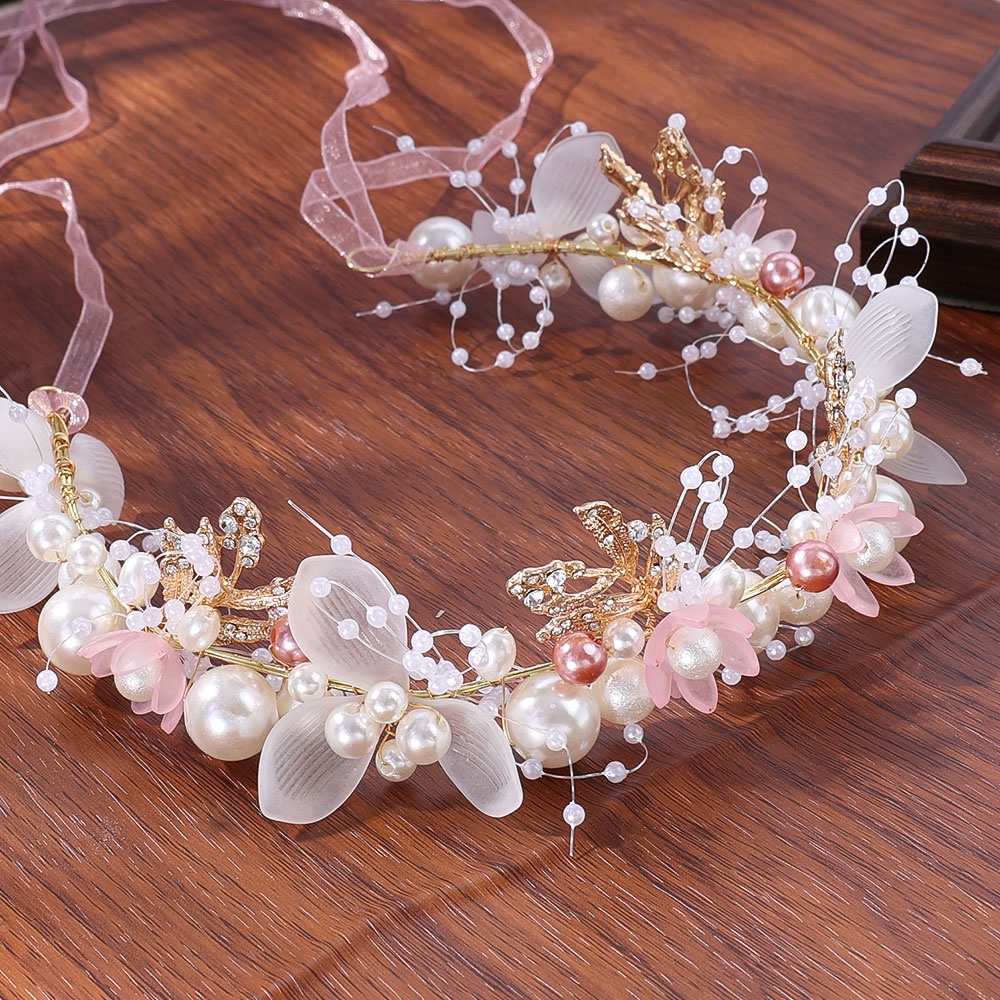 Cài Tóc Hình Vương Miện Đính Ngọc Trai / Hoa Lãng Mạn Có Thể Điều Chỉnh Làm Thủ Công Cho Cô Dâu / Sinh Nhật / Tiệc Cưới